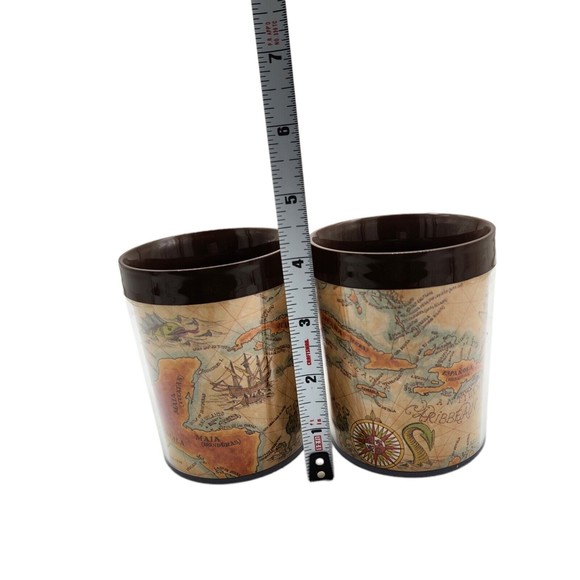 VTG Thermo-Serve Old World Map Discovery Cup Set of 2 8 oz. 1970's - Picture 3 of 6
